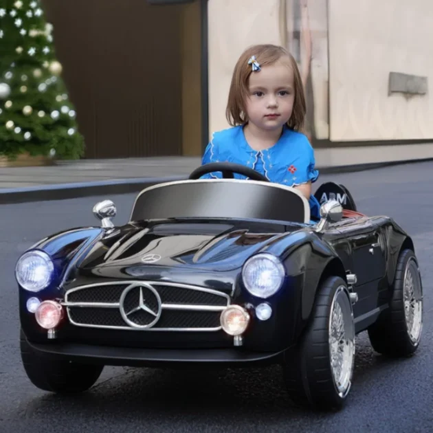 Kids Electric Vintage Mercedez Benz Ride On Sports Car - Image 8