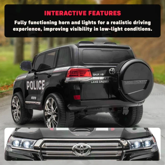 Licensed Toyota Land Cruiser Police Kids Car - Image 5