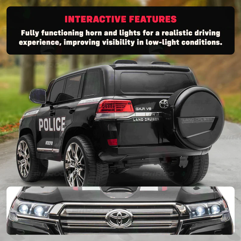 Licensed Toyota Land Cruiser Police Kids Car - Image 5