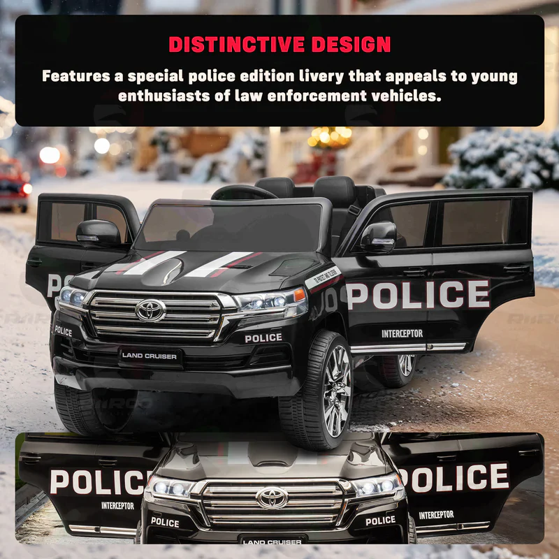 Licensed Toyota Land Cruiser Police Kids Car - Image 9
