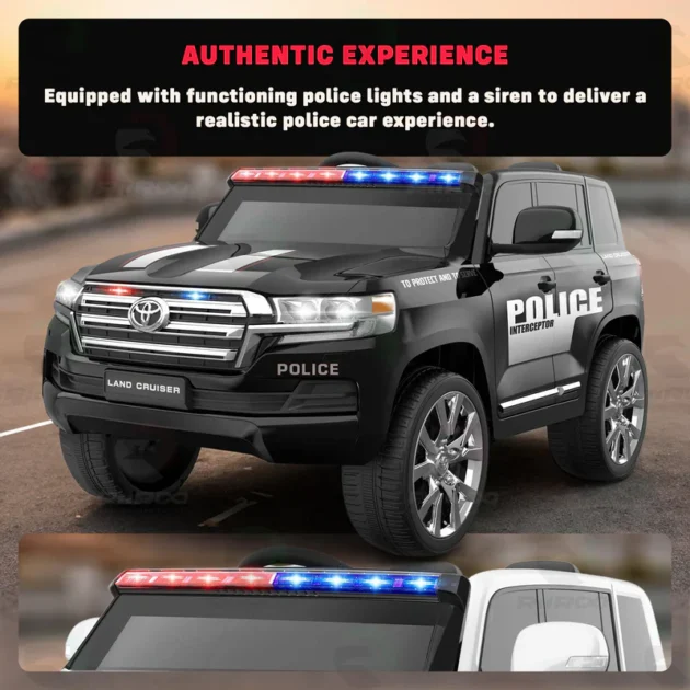 Licensed Toyota Land Cruiser Police Kids Car - Image 3
